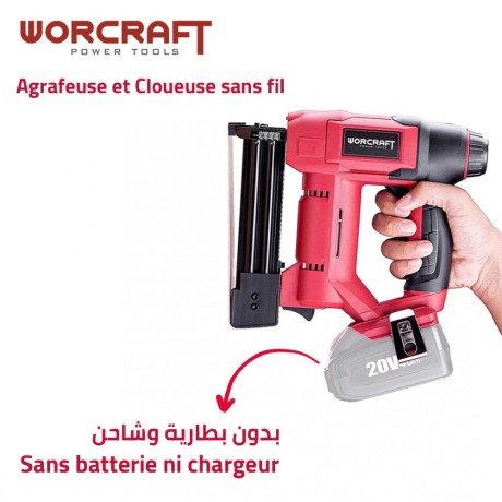 Agrafeuse et Cloueuse sans fil 20V -sans Batterie sans chargeur-