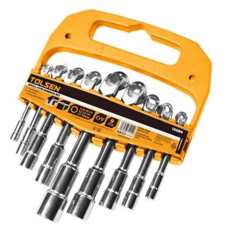 Jeux De Clé A Pipe 9 Pièces  7-8-10-11-12-13- 14-17-19mm TOLSEN