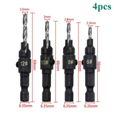 jeu de 04pcs foret  a fraiser -bois-