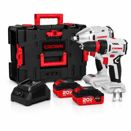 pack Boulonneuse et Visseuse perceuse Brushless 20V 4Ah CROWN