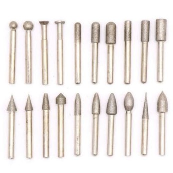 jeu de 20pcs têtes de meulage tige 6mm -verre . céramique -