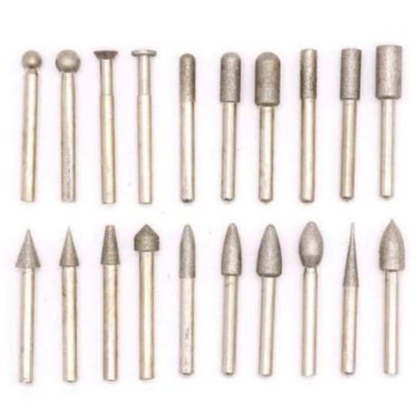 jeu de 20pcs têtes de meulage tige 6mm -verre . céramique -