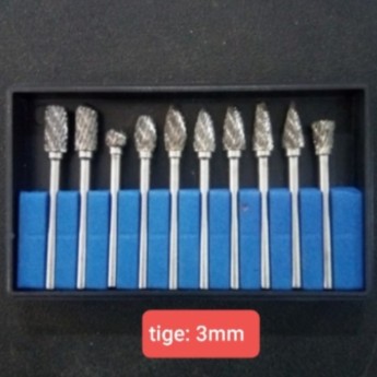 fraise rotative en carbure de tungstène à tige ronde de 3mm